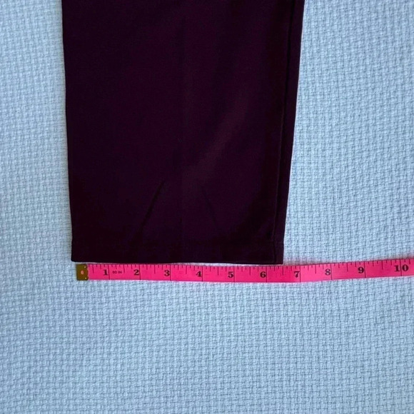 Signature Slimming Christopher and Banks Pants 12 Petite Burgundy Stretch - Picture 7 of 9